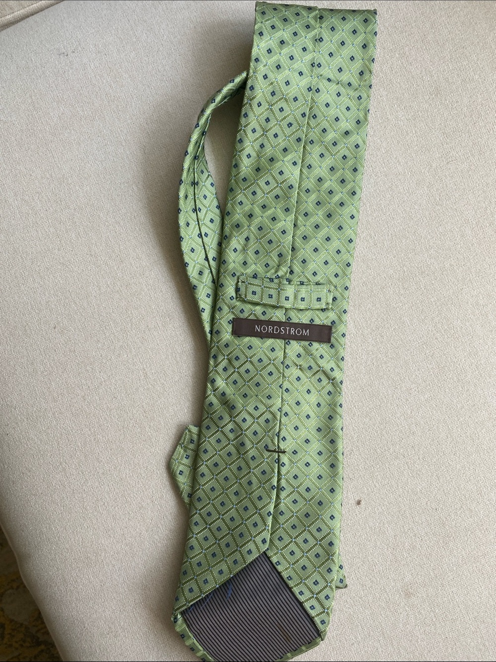 Nordstrom Light Green Geometric Silk Tie